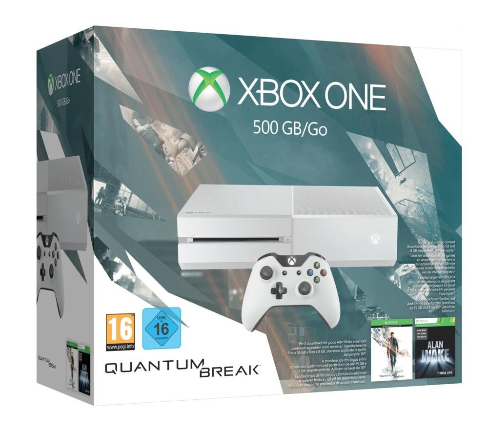 Microsoft Xbox One 500GB, белая + игра Quantum Break + игра Sunset Overdrive