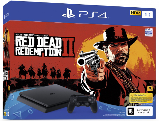 Sony PlayStation 4 Slim 1TB POCTECT чёрная (CUH-2208B) + Red Dead Redemption 2
