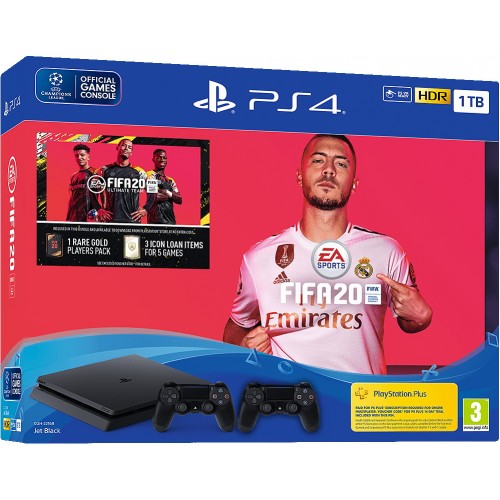 Sony PlayStation 4 Slim 1TB, черная (CUH-2216B) + игра FIFA 20 + Dualshock 4