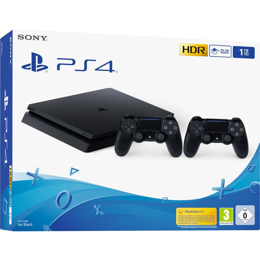 Sony PlayStation 4 Slim 1TB, черная (CUH-2216B) + Dualshock 4