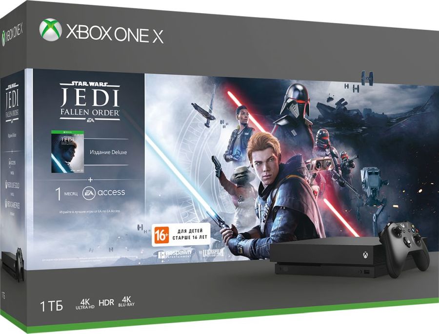 Microsoft Xbox One X 1TB (РОСТЕСТ) + игра Звёздные Войны Джедаи: Павший Орден
