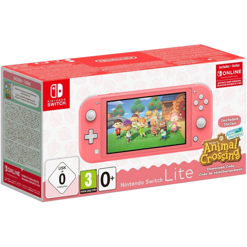 Nintendo Switch Lite (кораллово-розовый) + код загрузки Animal Crossing: New Horizons