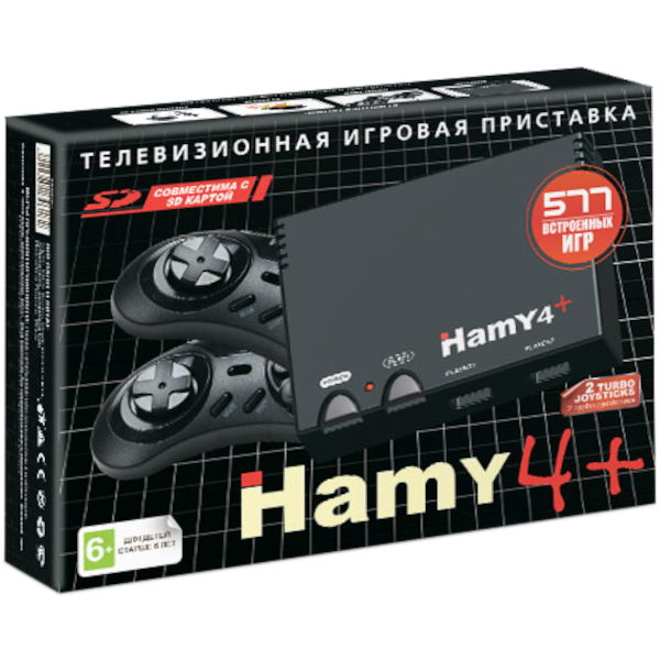 Игровая приставка Hamy 4+ (чёрная) (577 встроенных игр)