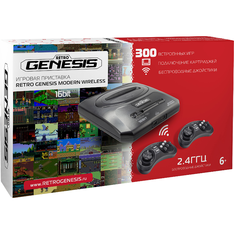 Приставка 16 bit Retro Genesis Modern Wireless (ZD-02c) + 300 игр
