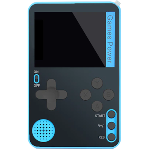 Портативная ультратонкая игровая приставка RS-60 Retro Ultra Slim 8bit Blue - 500 игр (с магнитным кольцом)