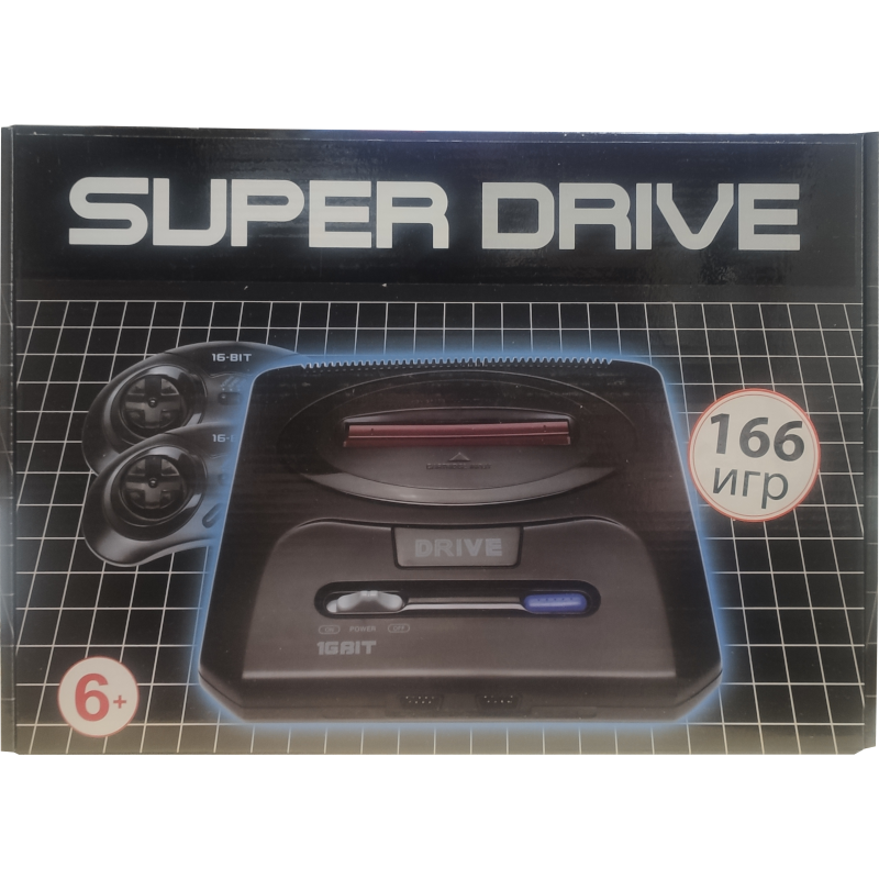 Игровая приставка 16 bit Super Drive (166 игр, проводные геймпады, AV кабель)