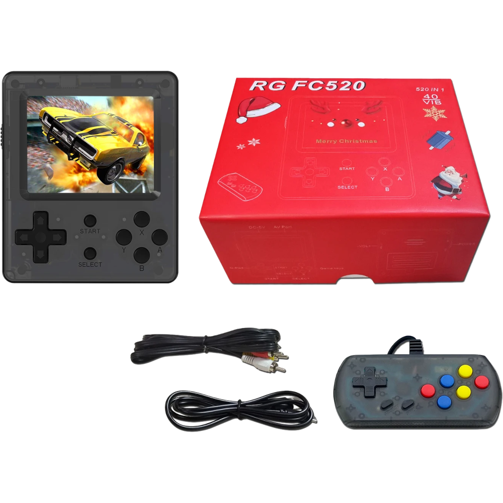 Портативная игровая приставка 8bit RG FC520, прозрачно-чёрный