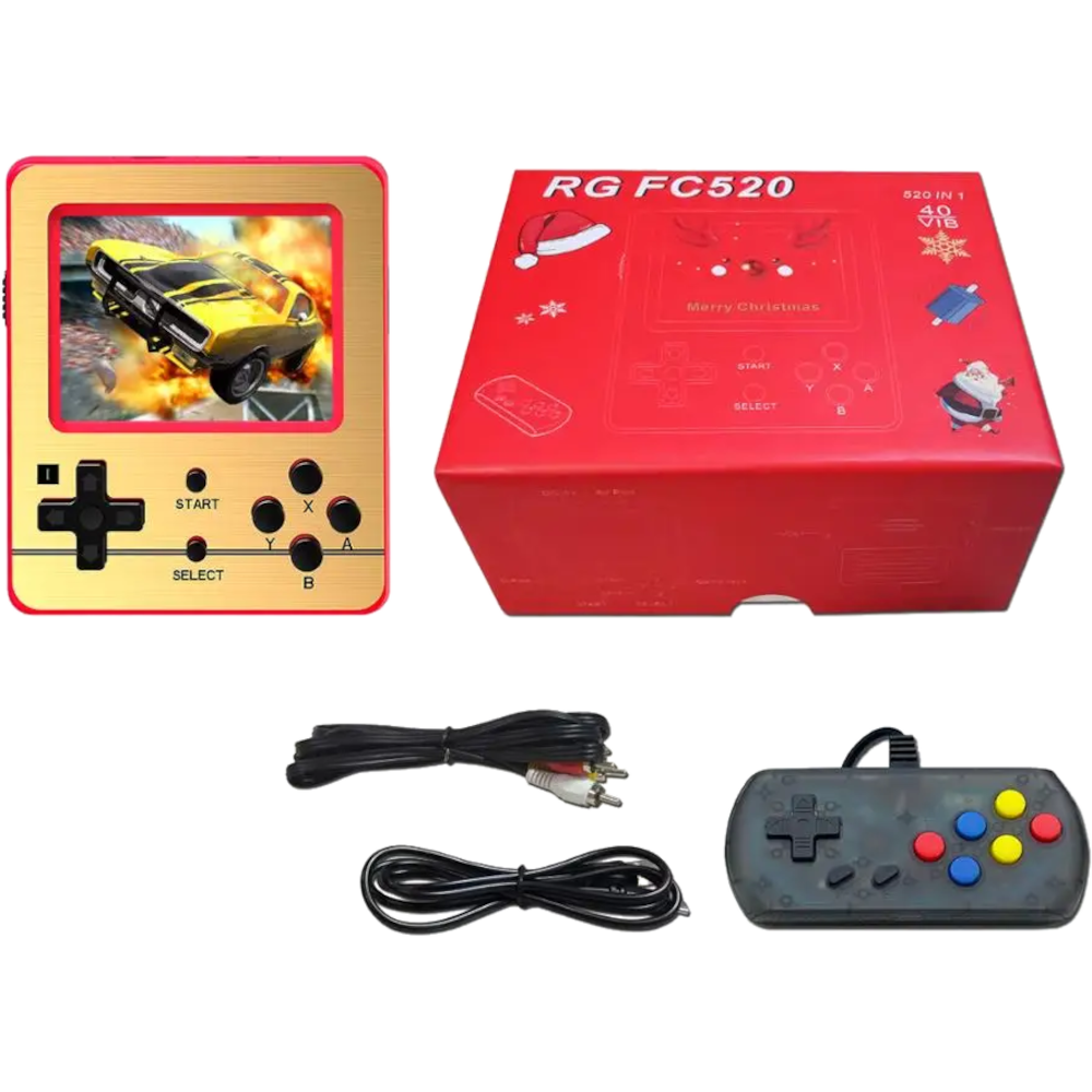 Портативная игровая приставка 8bit RG FC520, золотой