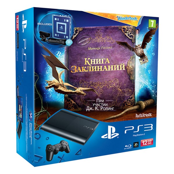 Sony PlayStation 3 Premium 12Gb + игра Wonderbook: Книга заклинаний + PS Move: Starter Pack (РОСТЕСТ)