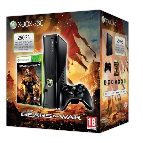 Microsoft Xbox 360 Slim 250Гб + игра Gears of War Judgment, рус