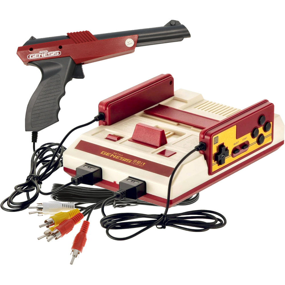 Retro Genesis 8 Bit Lasergun + 450 игр (AV кабель, 2 проводных джойстика + пистолет Заппер) (C-56)