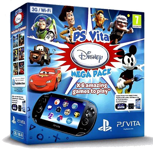 Sony PlayStation Vita 3G / Wi-Fi Black Rus (PS Vita Model 1008) + Disney Mega Pack (6 игр) + Карта памяти 16 Гб (РОСТЕСТ)