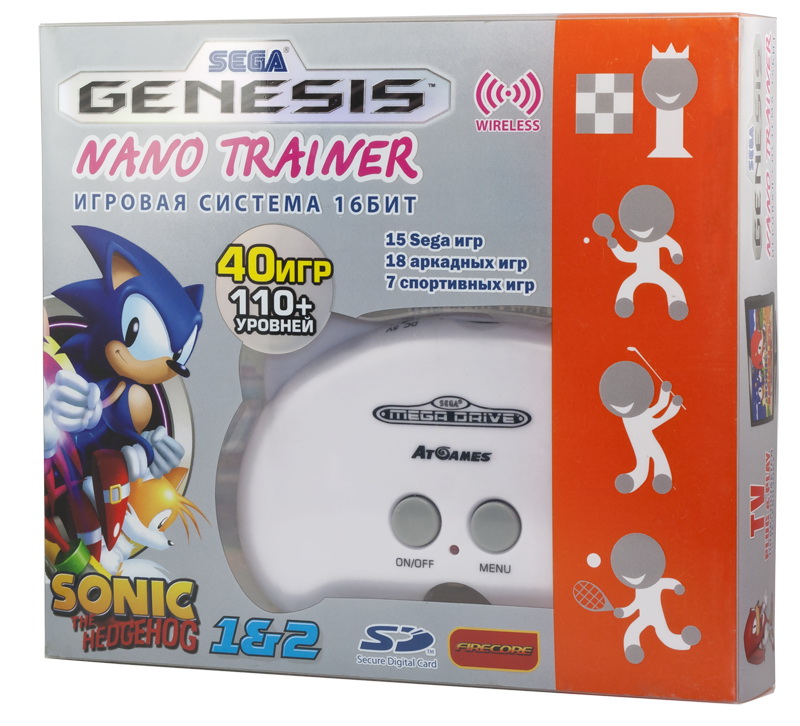 16bit Genesis Nano Trainer + 40 игр (белый)