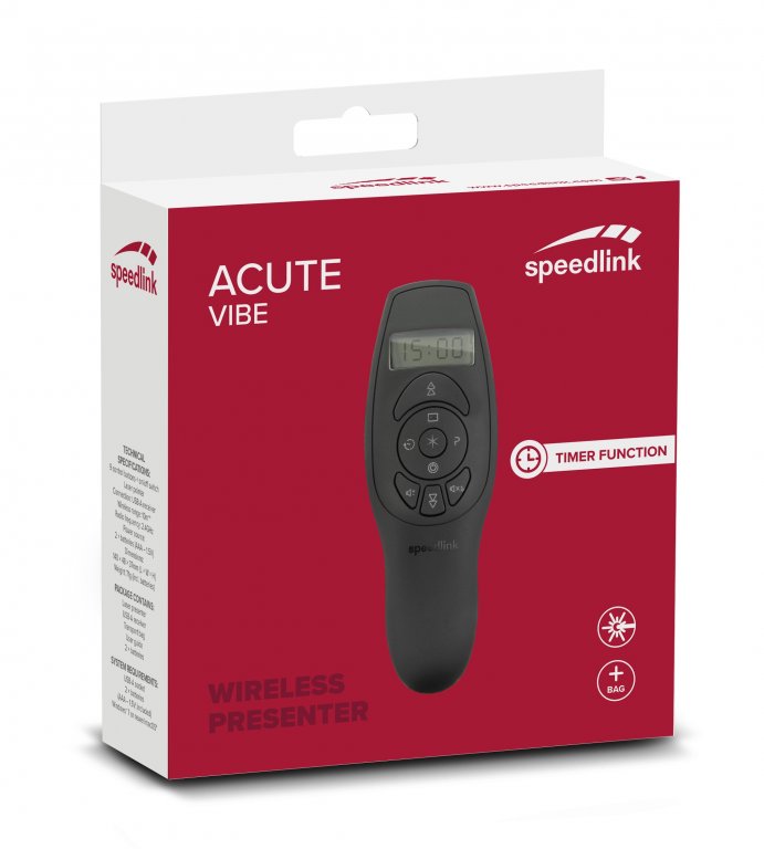 Speedlink Беспроводной презентер с лазерной указкой Acute Vibe, (SL-600401-BK)