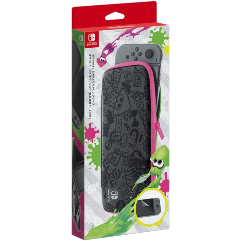Чехол в стиле Splatoon 2 и защитная плёнка для Nintendo Switch (JP)