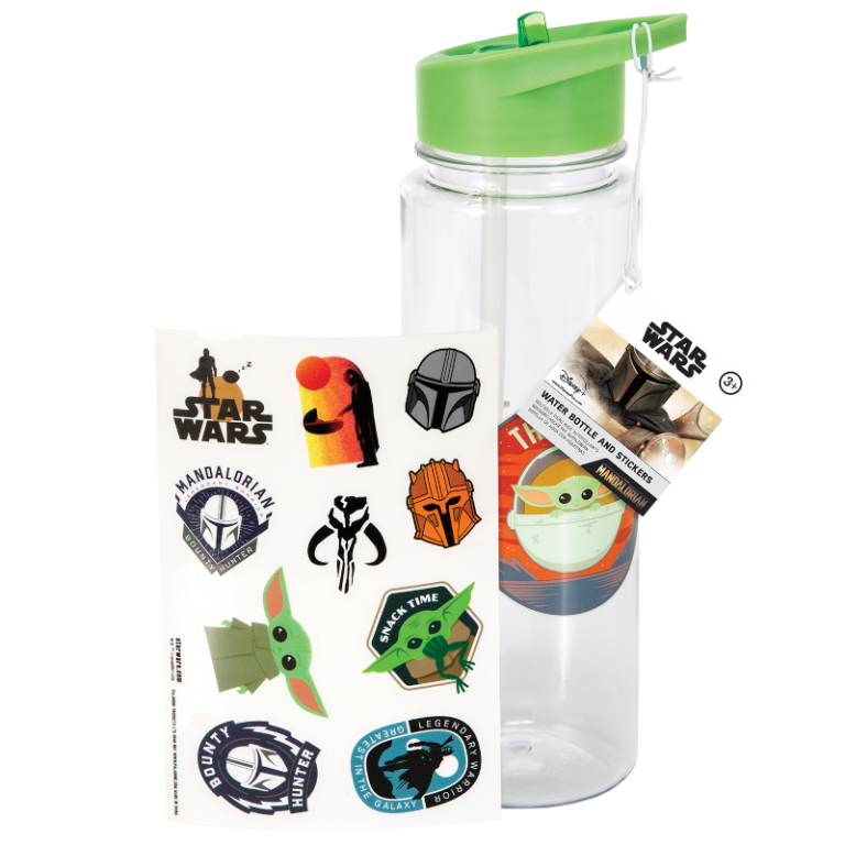 Бутылка для воды Star Wars: Mandalorian: The Child + наклейки