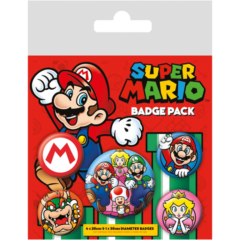 Набор значков Super Mario (5 шт.)