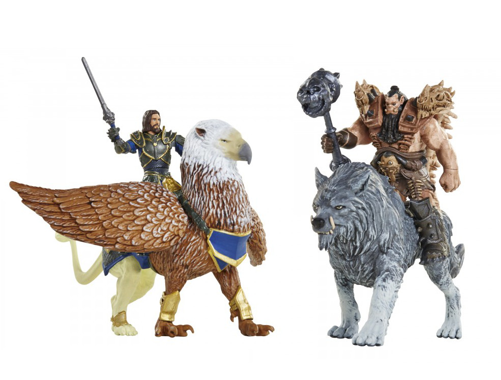 Набор фигурок Warcraft - Battle (Lothar & Gryphon + Blackhand & Frost Wolf)