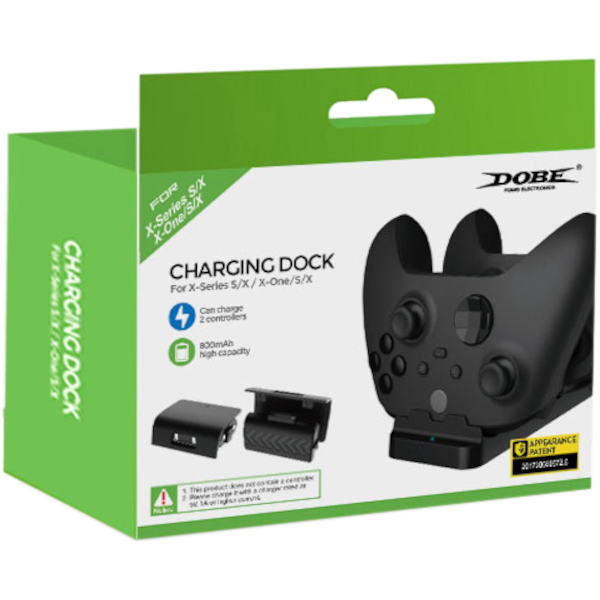 Зарядная станция для двух геймпадов Xbox + 2 аккумуляторные батареи, DOBE (TYX-532X)