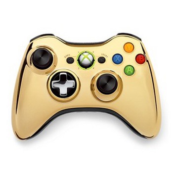 Хромированный беспроводной геймпад для Xbox 360 (43G-00020), золотой