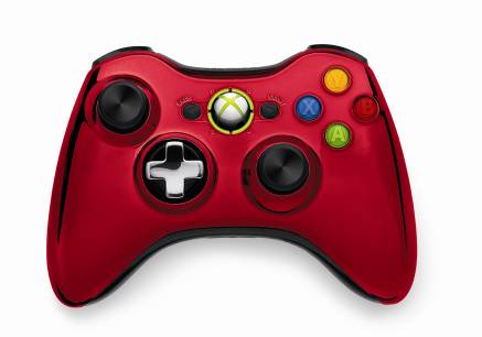 Хромированный беспроводной геймпад для Xbox 360 (43G-00028), красный