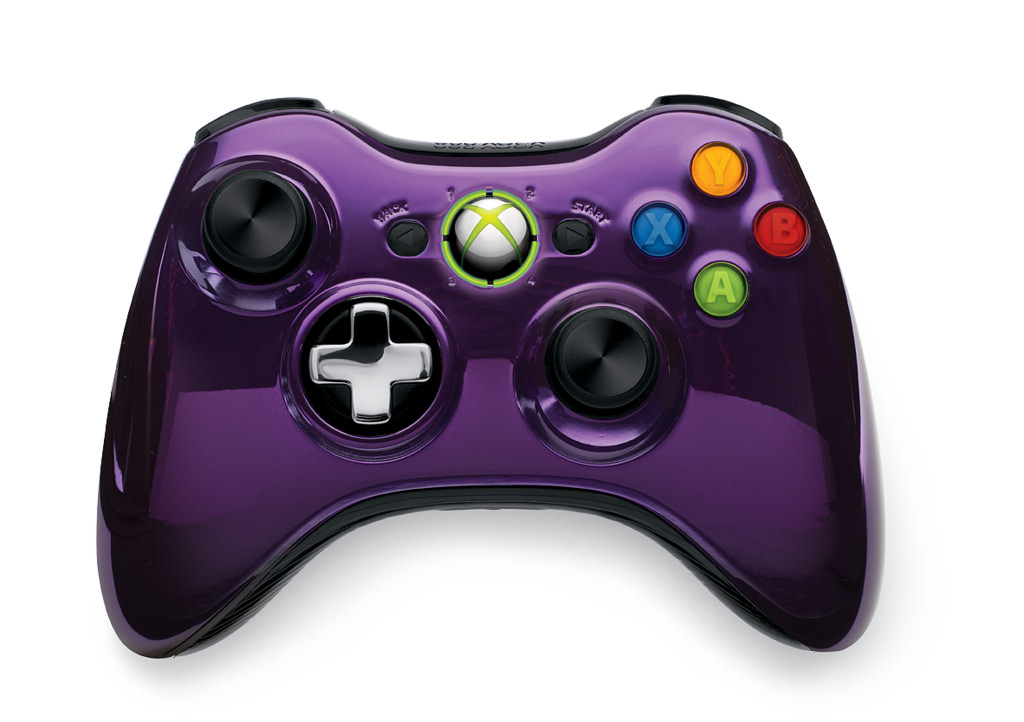 Хромированный беспроводной геймпад для Xbox 360 (43G-00059), пурпурный
